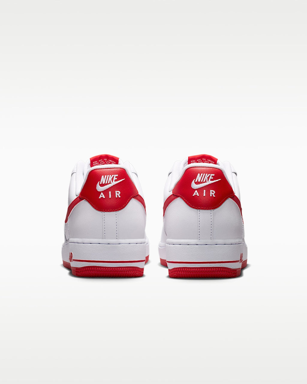 Nike Air Force 1 '07 White Red Swoosh Red Outsole Sneakers