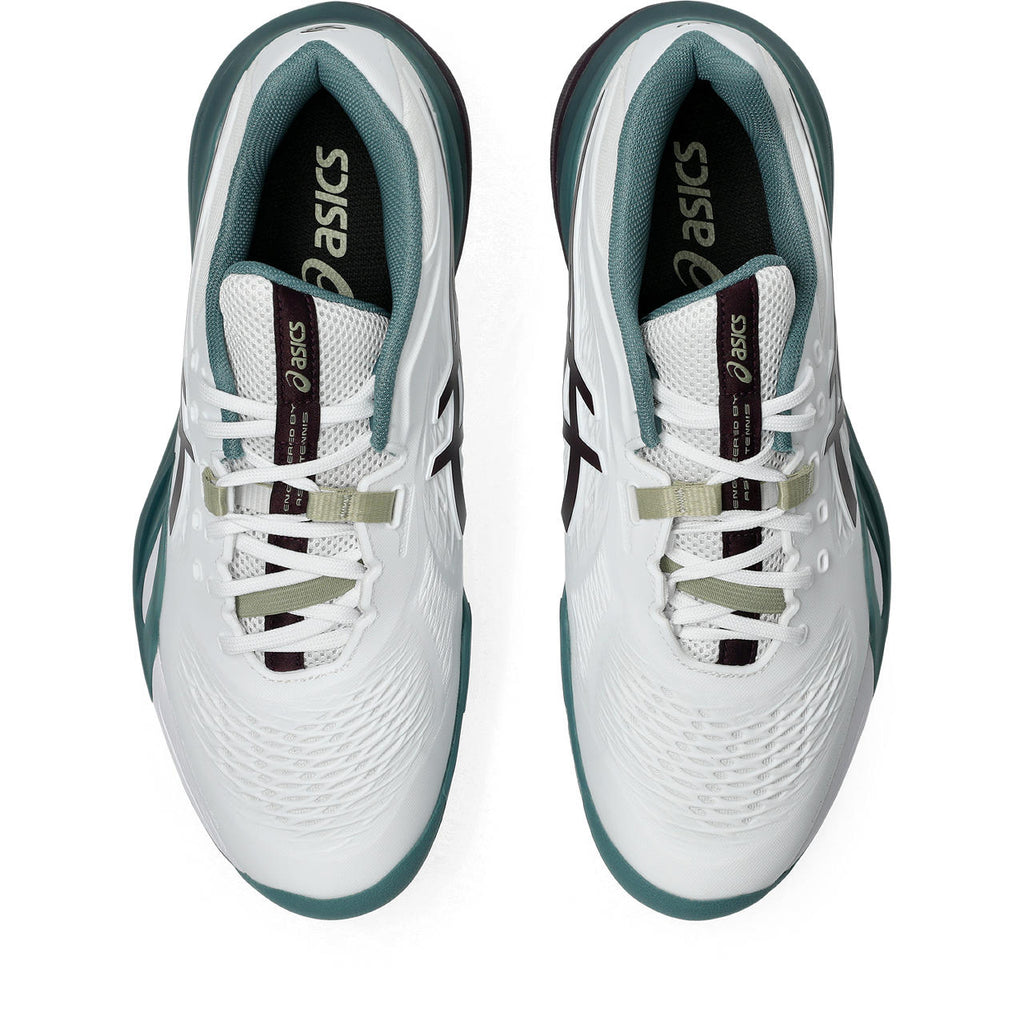 Asics Gel-Resolution – White/Burgundy/Teal Green Tennis Sneaker