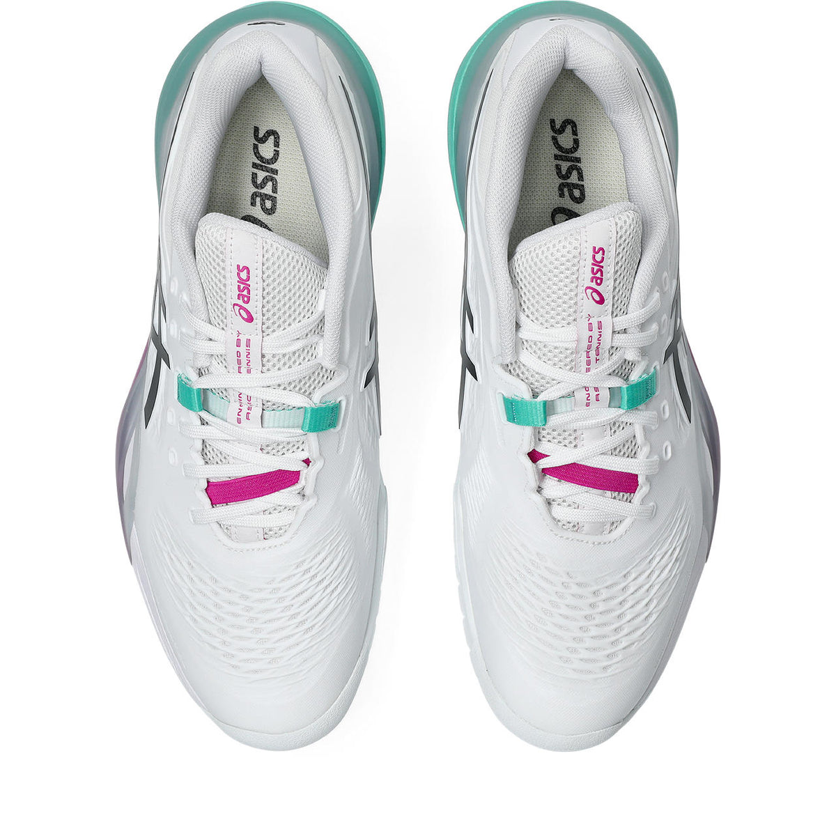 Asics Gel-Resolution – White/Black/Turquoise Tennis Sneaker